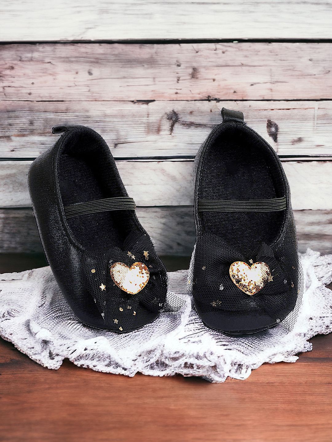 

Baby Moo Kids-Girls Cotton Booties, Black
