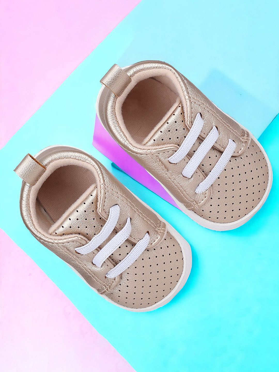 

Baby Moo Kids Lace Booties, Gold