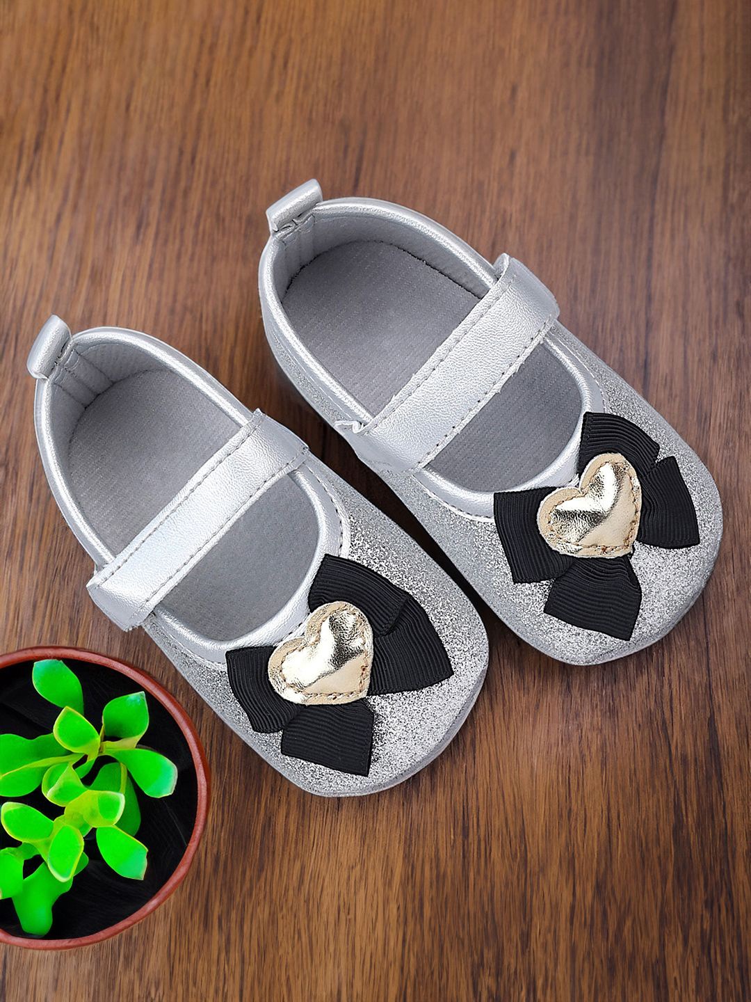 

Baby Moo Kids-Girls Embellished Booties, Silver