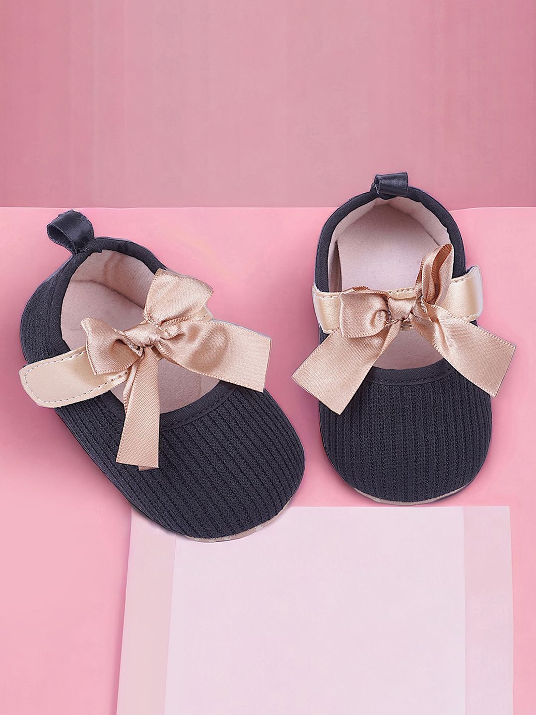 

Baby Moo Kids-Girls Cotton Booties, Black
