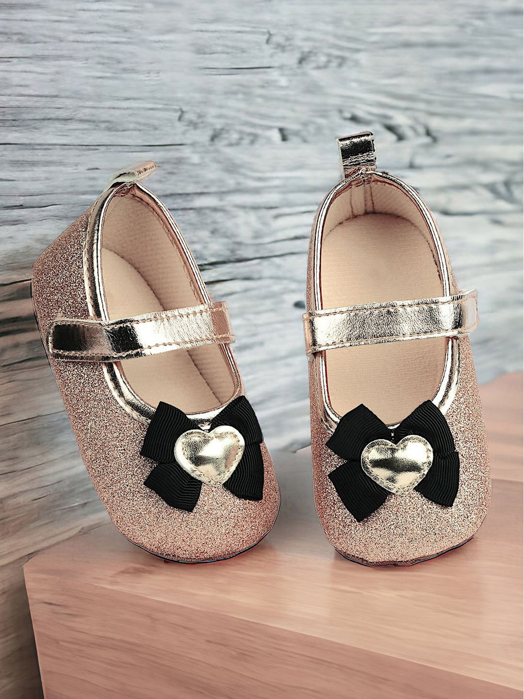 

Baby Moo Kids-Girls Embellished Booties, Gold