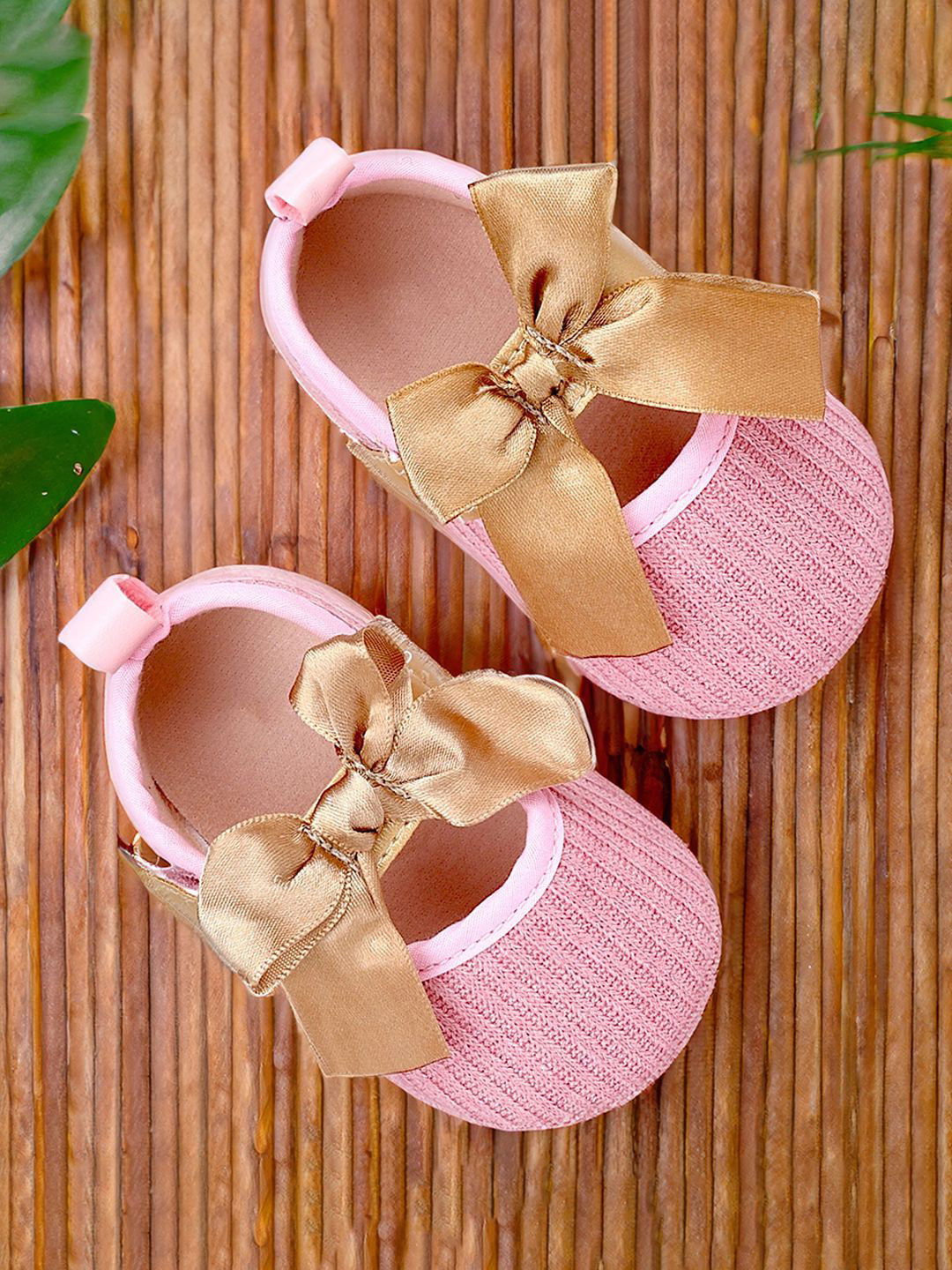 

Baby Moo Kids-Girls Bow Cotton Booties, Pink
