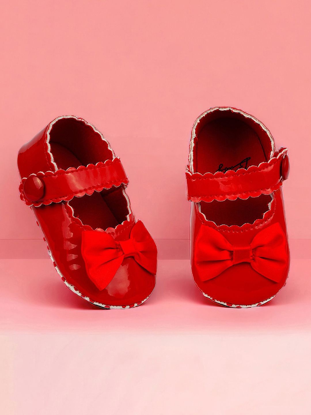 

Baby Moo Kids-Girls Bow Booties, Red