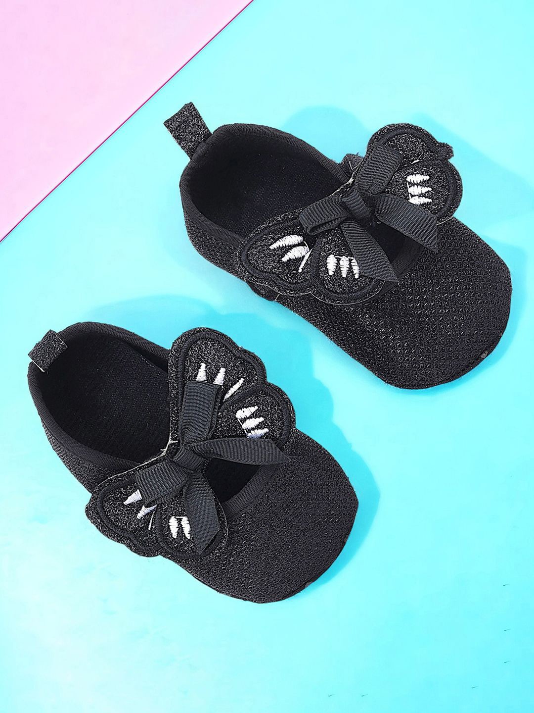 

Baby Moo Kids-Girls Cotton Booties, Black