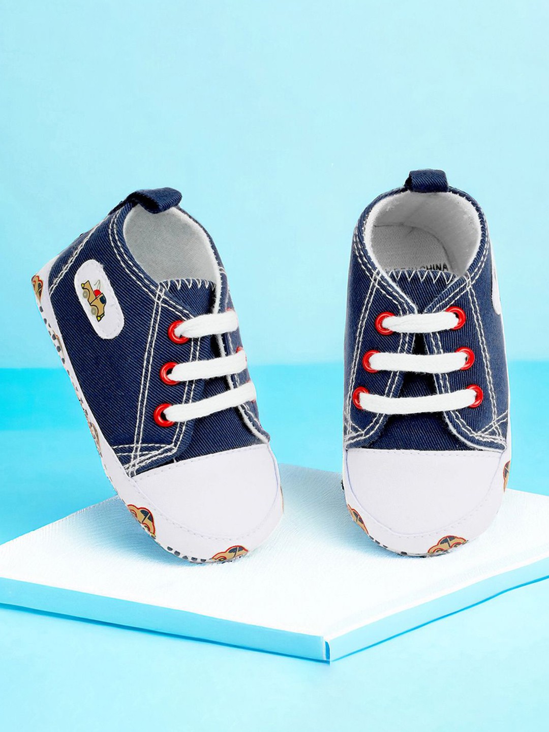 

Baby Moo Unisex Kids Cotton Booties, Blue