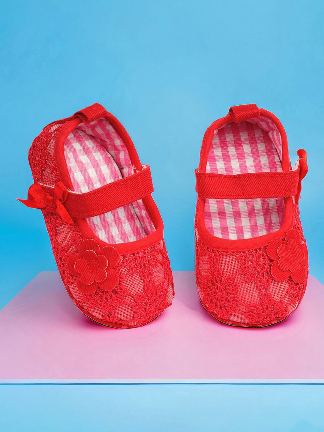 

Baby Moo Unisex Kids Cotton Booties, Red
