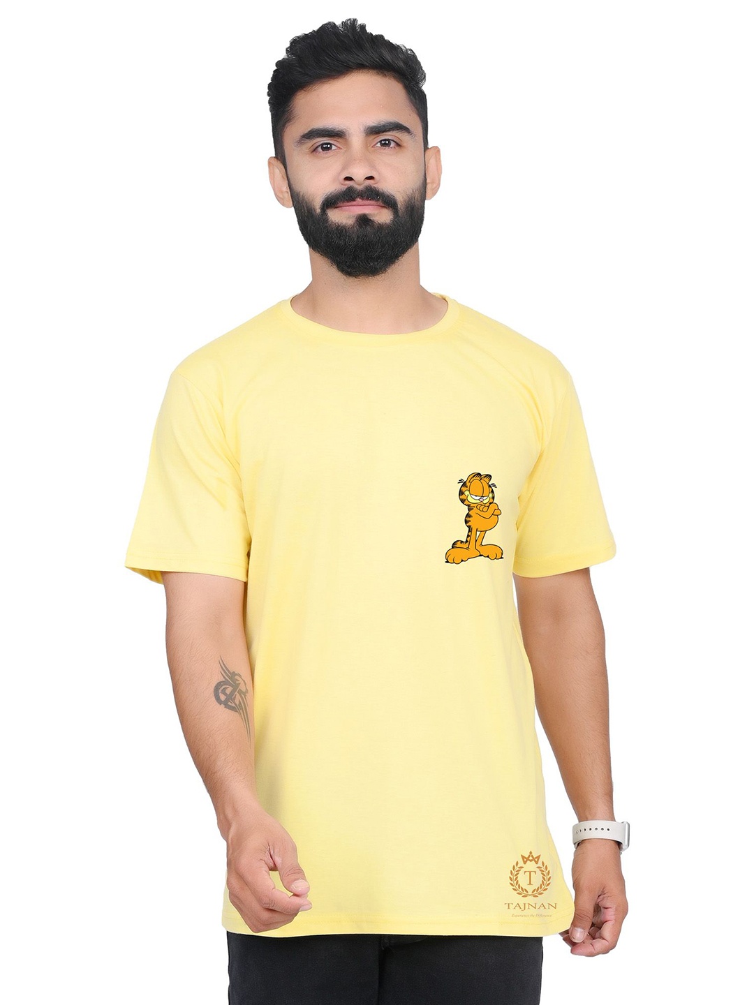 

TAJNAN Men Garfield Printed T-shirt, Yellow