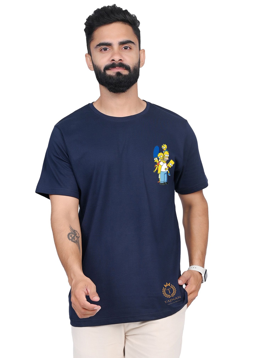 

TAJNAN Men The Simpsons Printed T-shirt, Blue