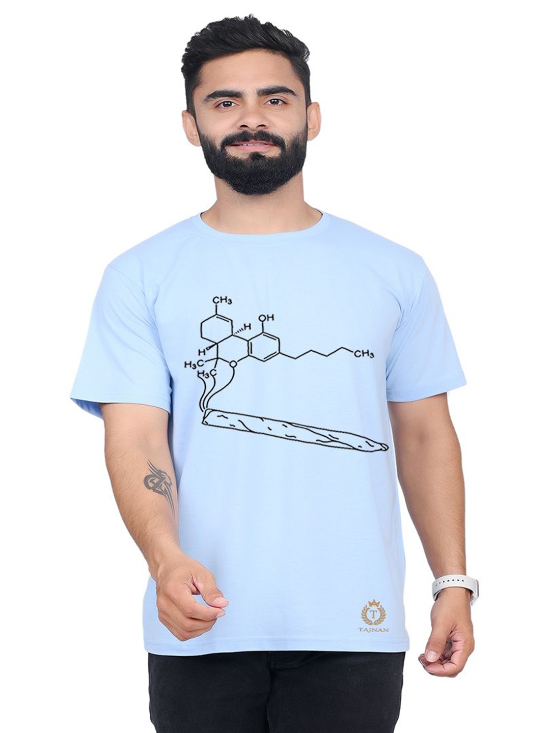 

TAJNAN Men Sports Printed Pockets T-shirt, Blue