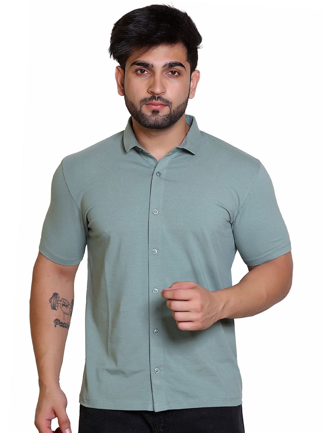 

MAZMUN Men Opaque Casual Shirt, Green