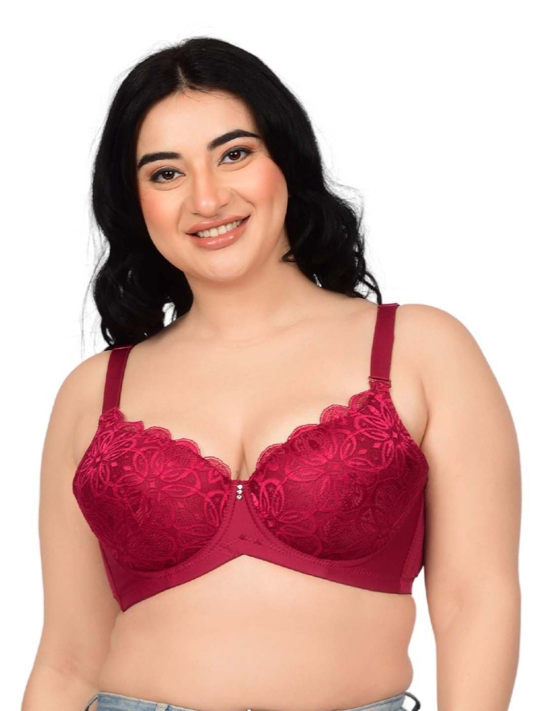 

bare dezire Bra Medium Coverage Underwired Lightly Padded, Maroon