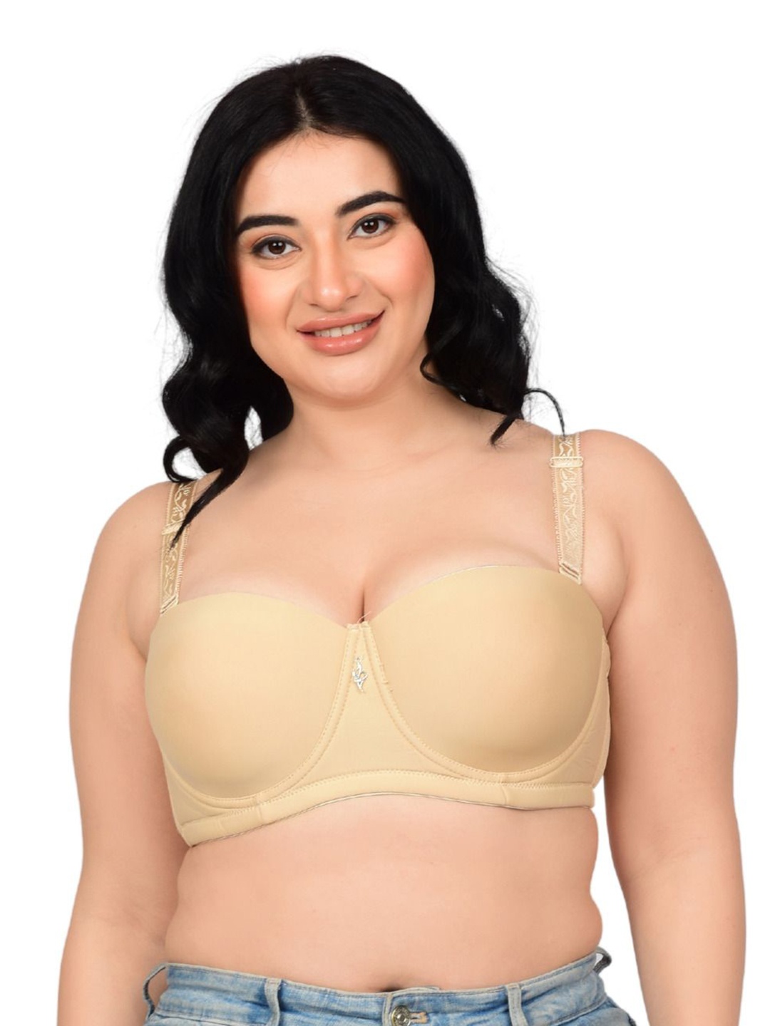 

bare dezire Bra Half Coverage Underwired Lightly Padded, Beige