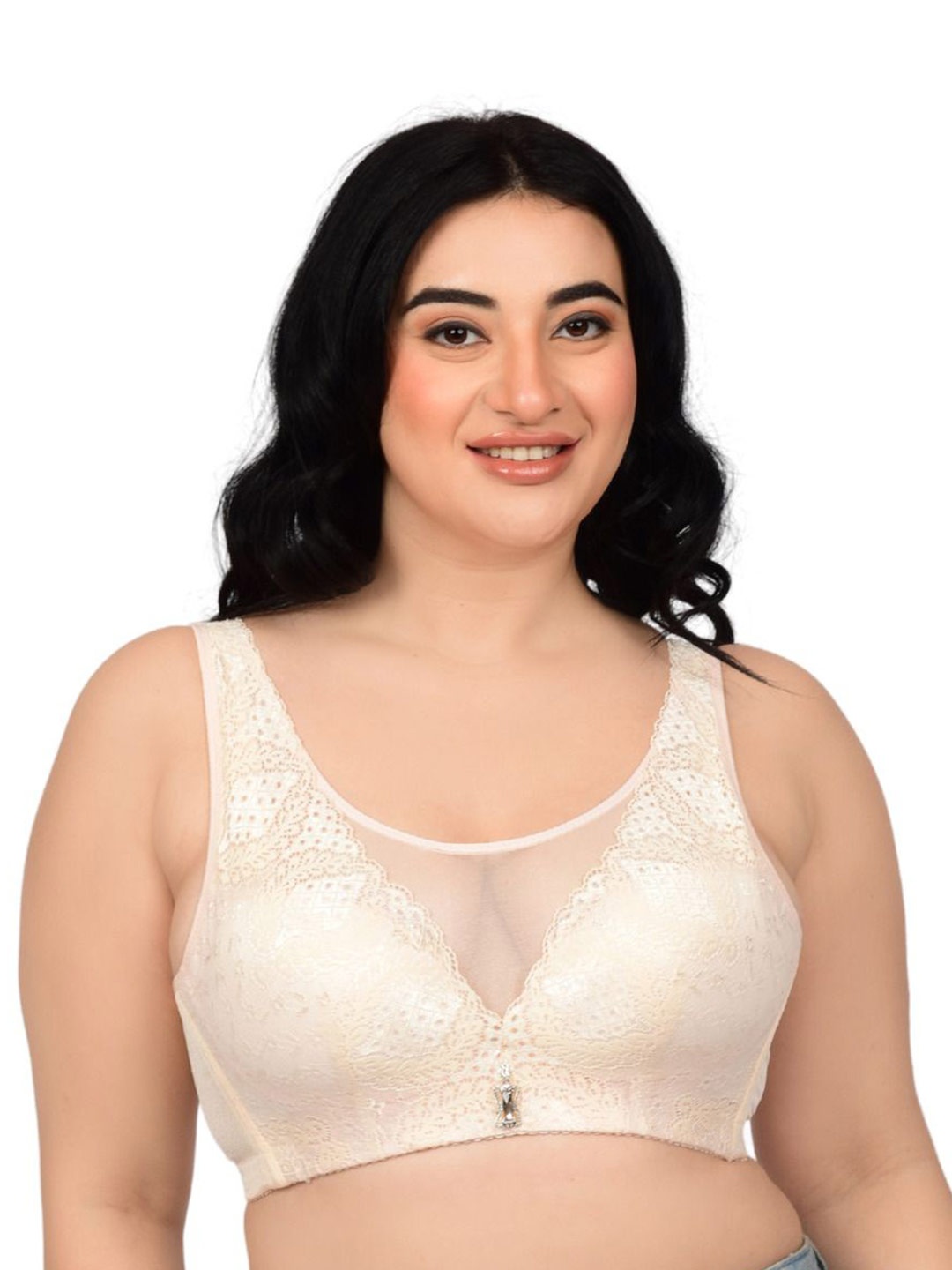 

bare dezire Floral Bra Full Coverage Lightly Padded, Cream