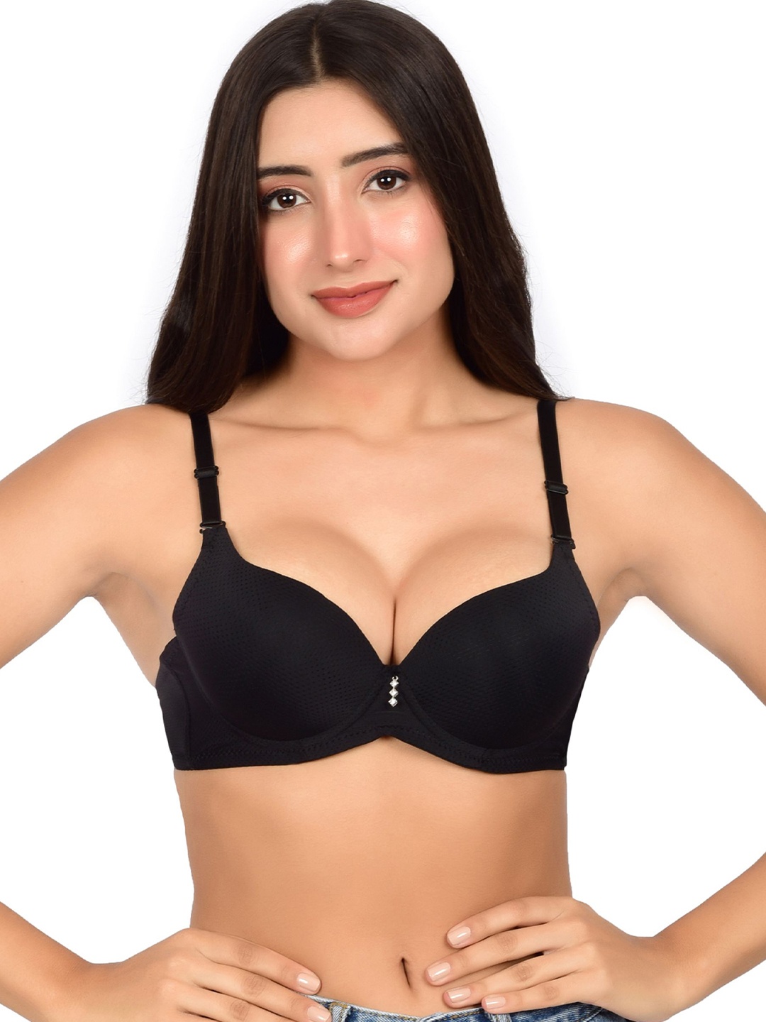 

bare dezire Bra Medium Coverage Underwired Lightly Padded, Black