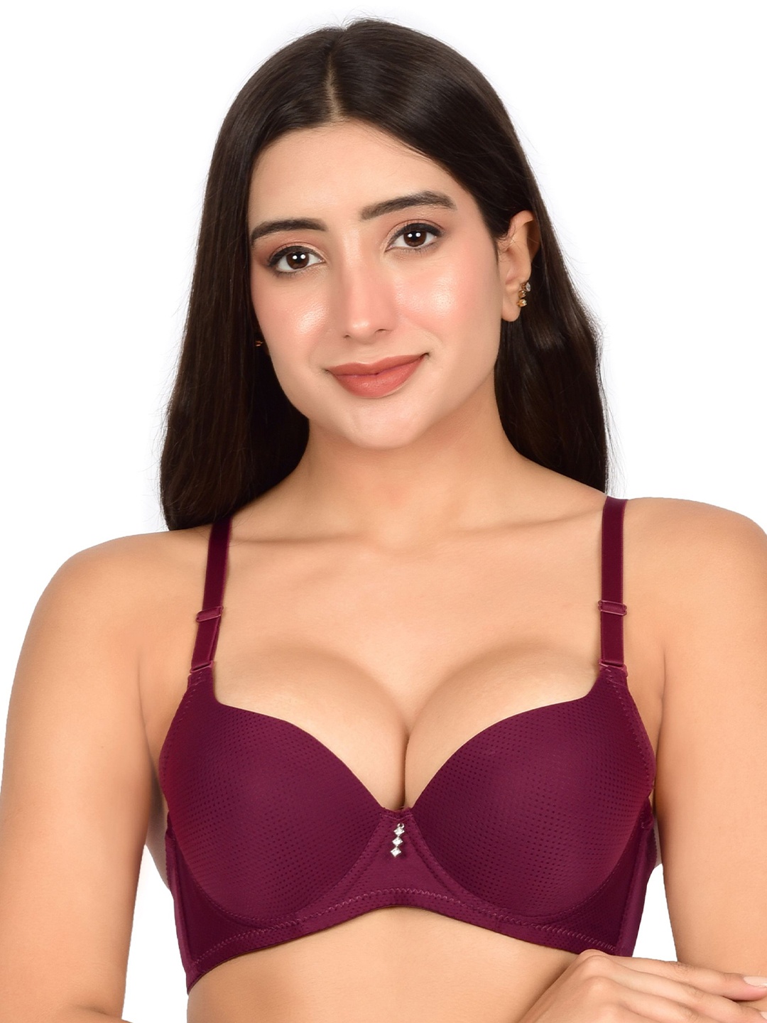 

bare dezire Bra Medium Coverage Underwired Lightly Padded, Burgundy