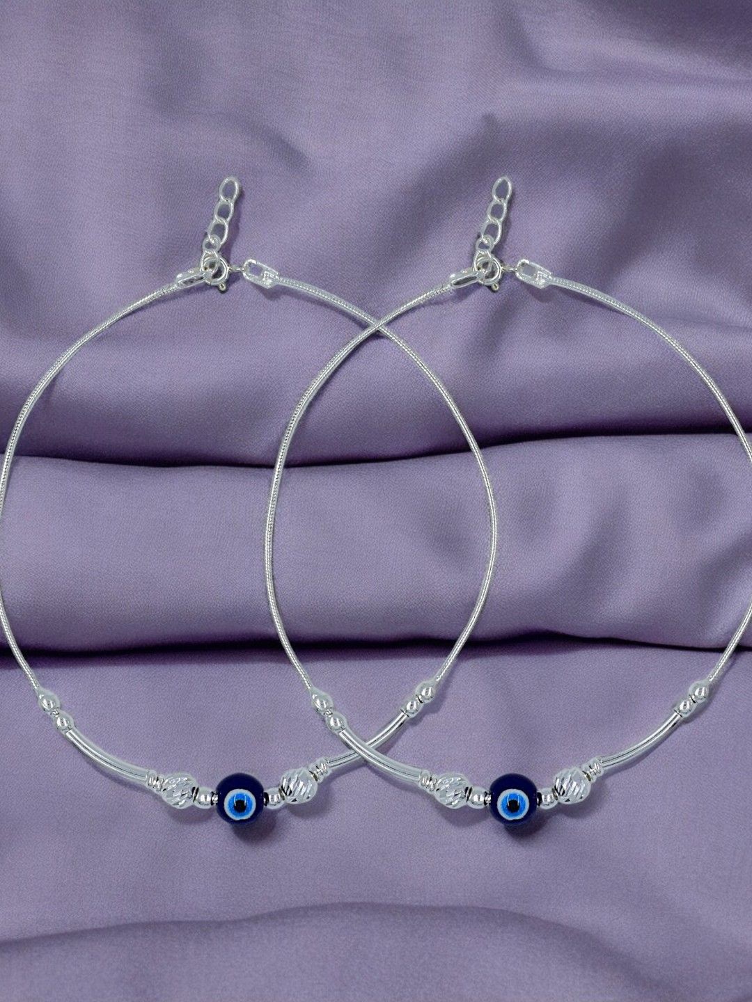 

Taraash 925 Sterling Silver Evil Eye Chain Anklets