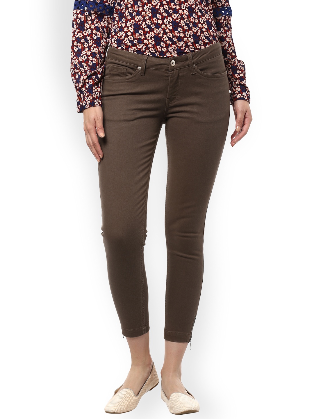 

Allen Solly Woman Women Brown Regular Fit Solid Trousers