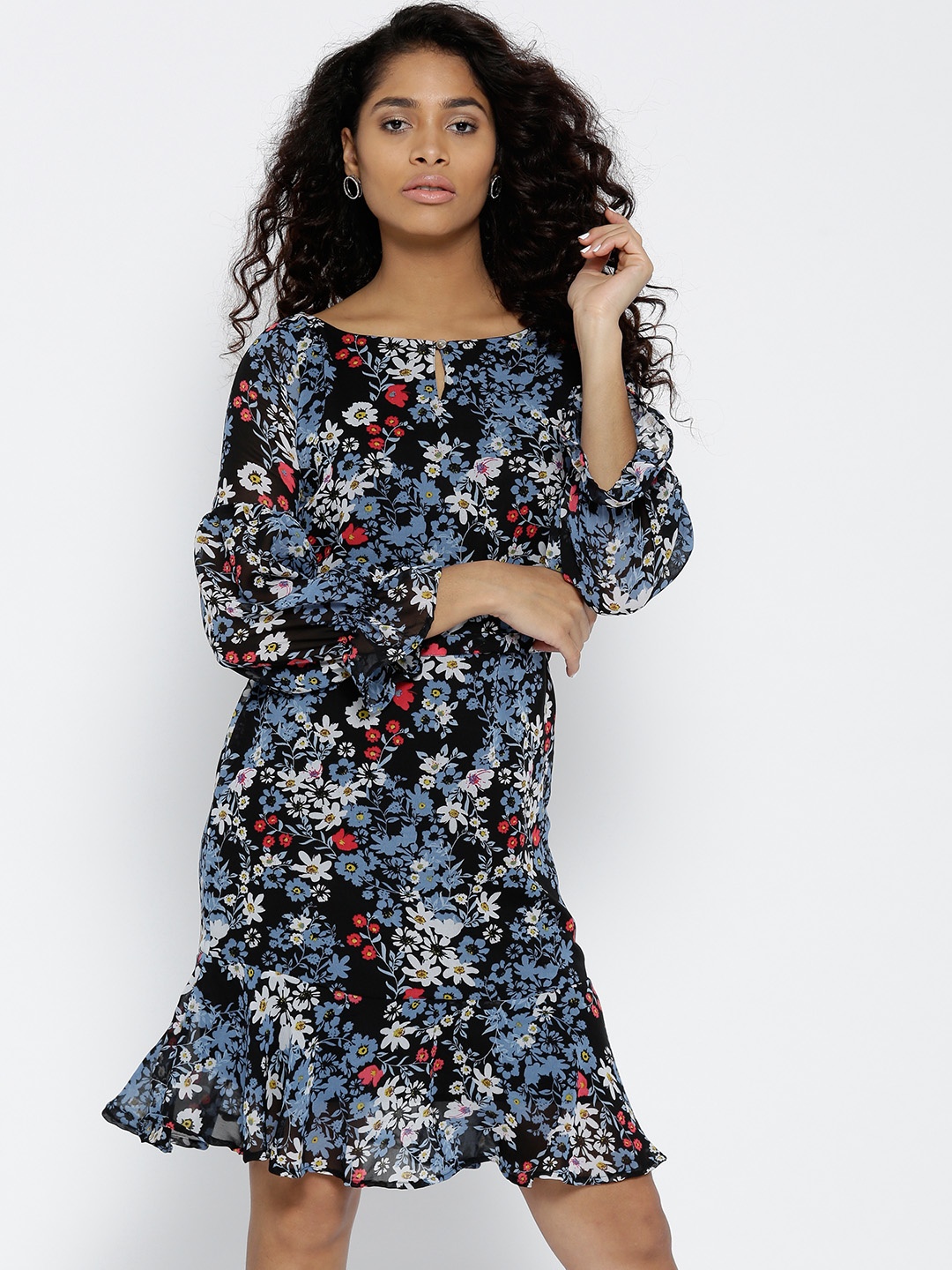 

Style Quotient Women Blue Printed Fit and Flare Dress
