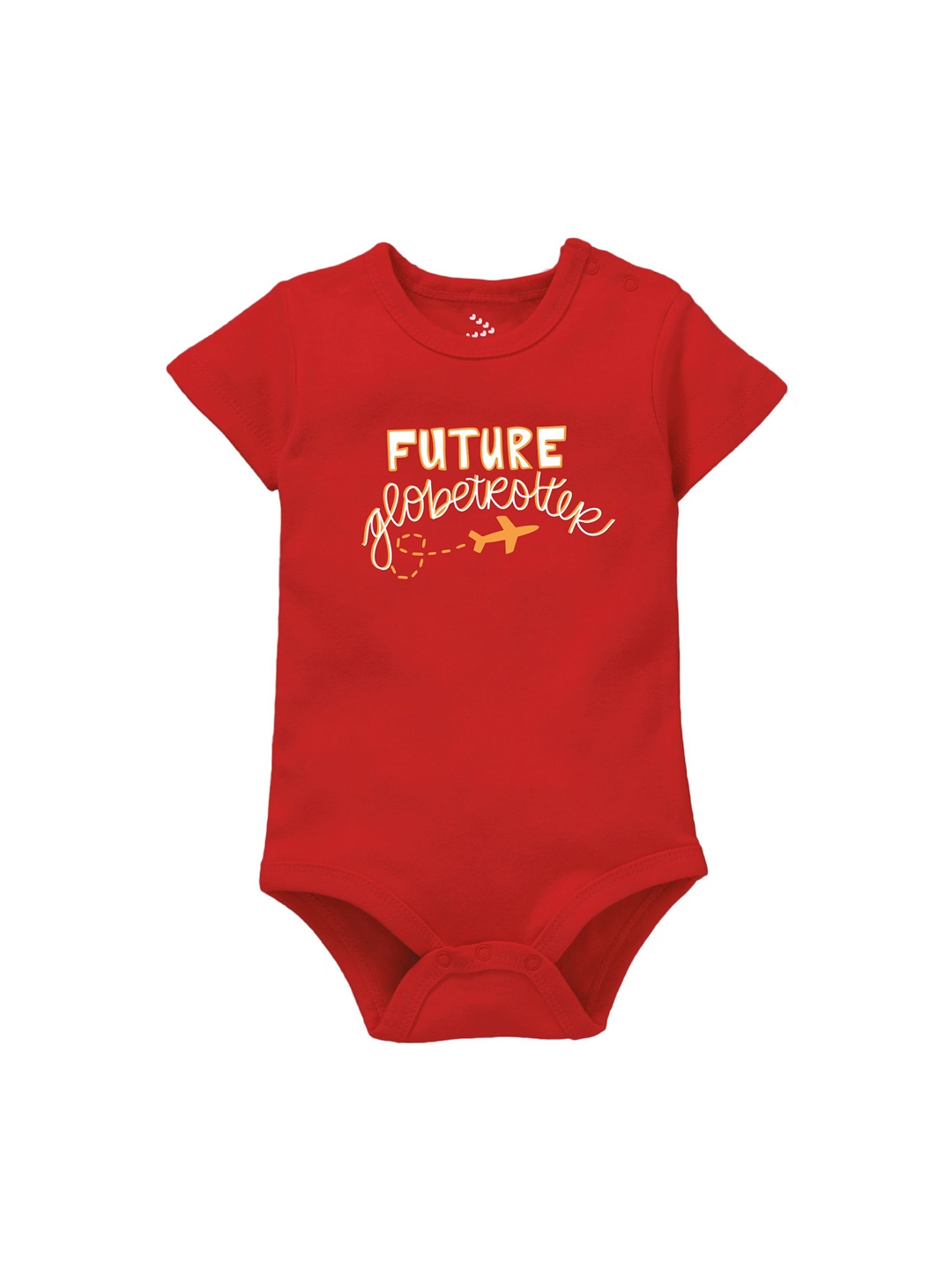

Zeezeezoo Infants Globetrotter Printed Cotton Bodysuit, Red