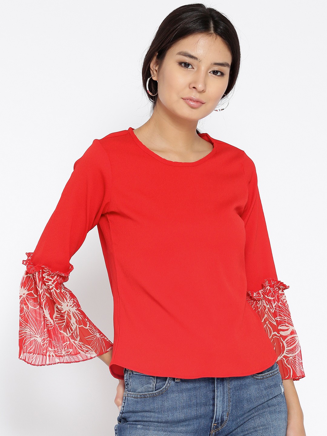 

Style Quotient Women Red Solid Top