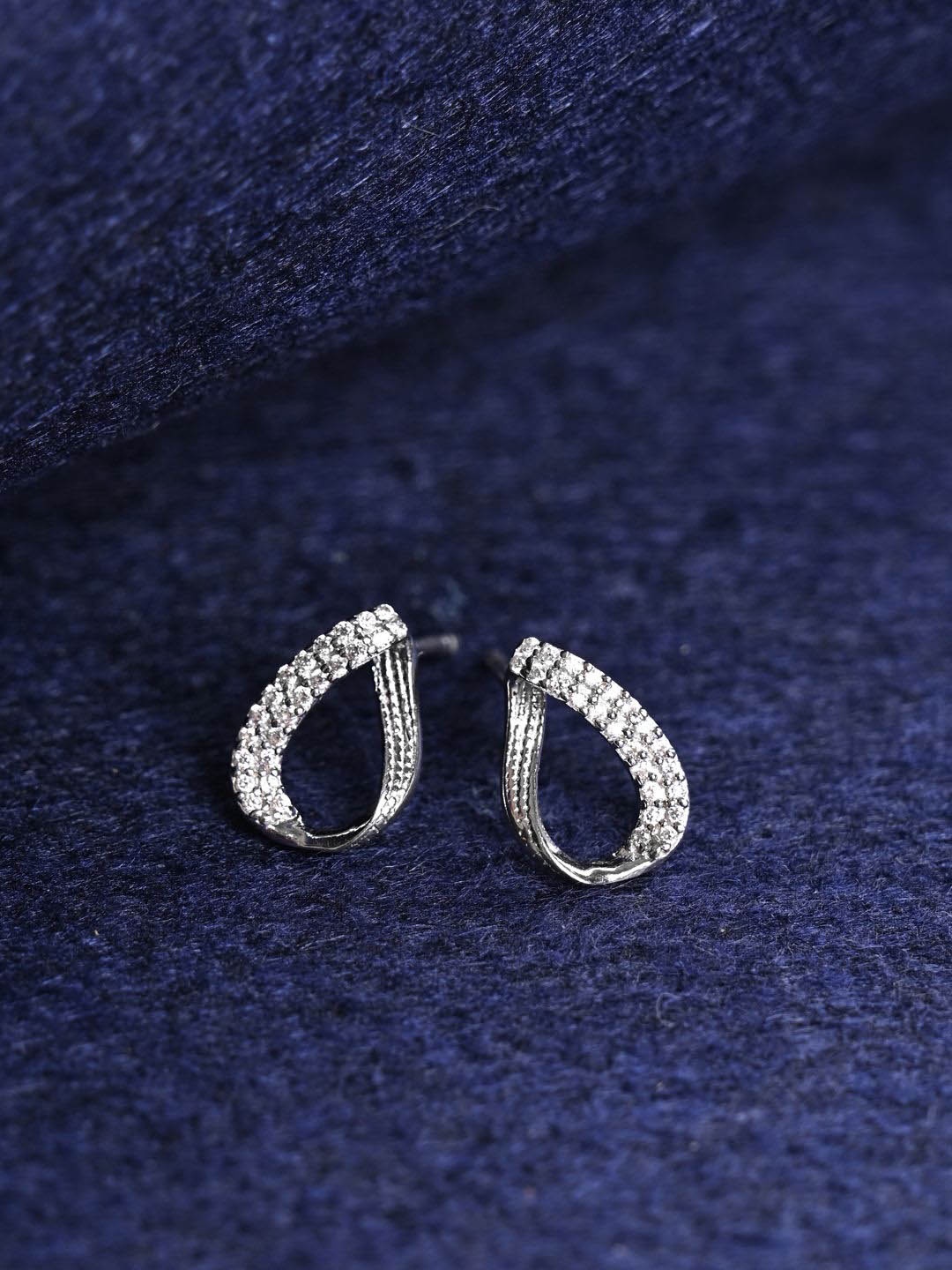 

Clara 925 Sterling Silver Rhodium-Plated Contemporary Studs Earrings