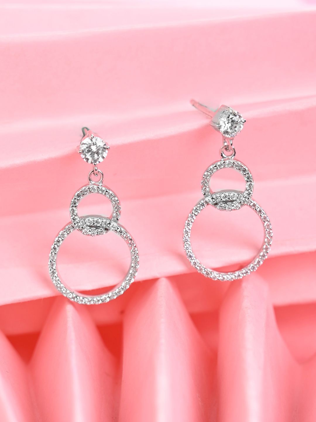 

Clara Rhodium-Plated 925 Sterling Silver Contemporary Drop Earrings