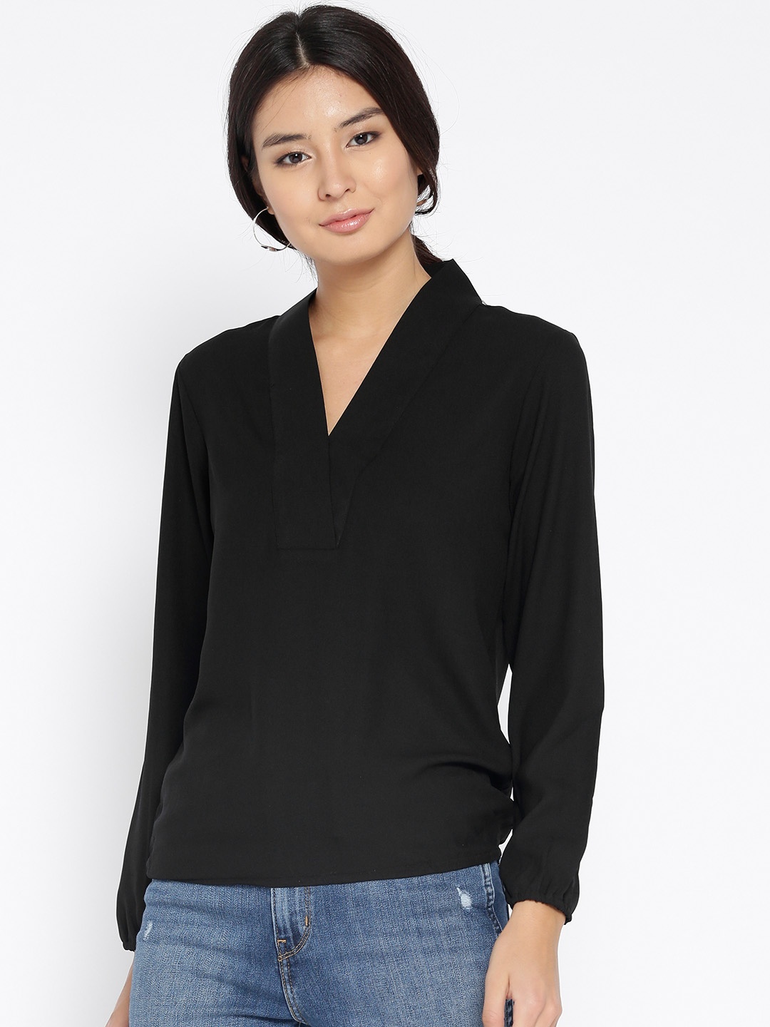

Style Quotient Women Black Solid Top