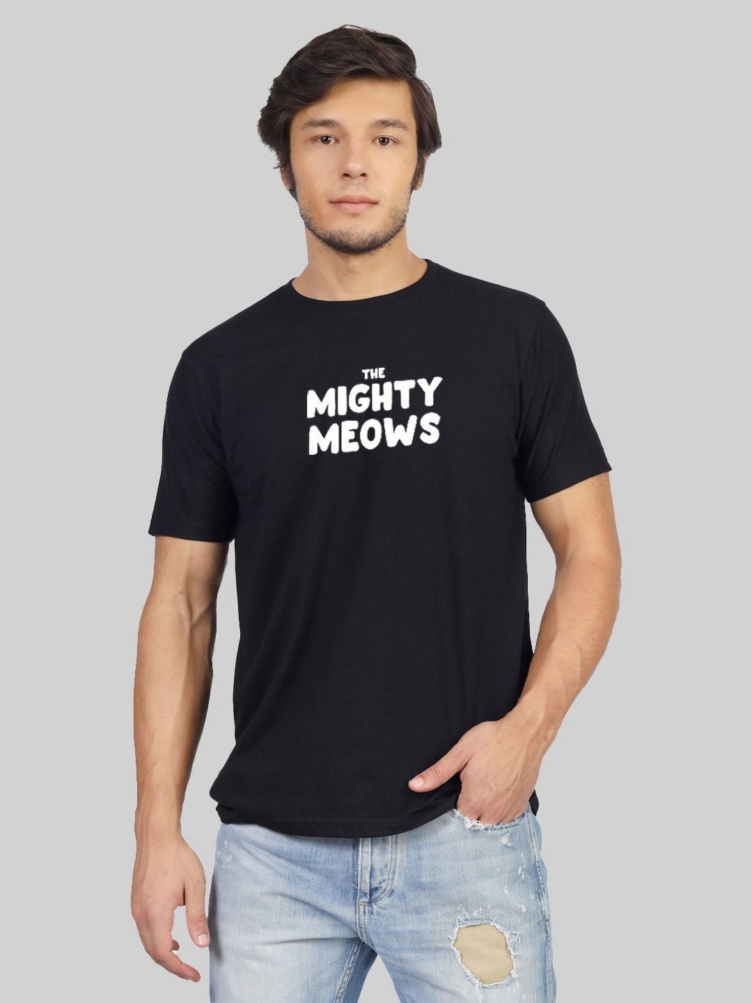 

Greylongg Men Graphic Printed Round Neck T-shirt, Black