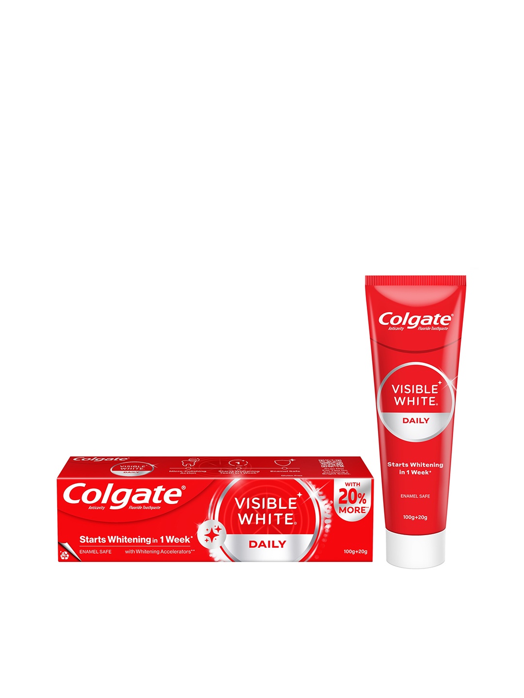 

Colgate Visible White Sparkling Mint Teeth Whitening Toothpaste - 120g, Red