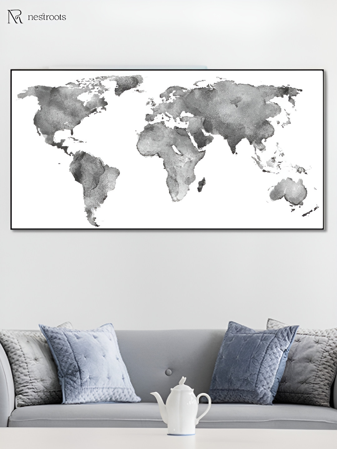 

nestroots White & Grey Canvas Wall Art