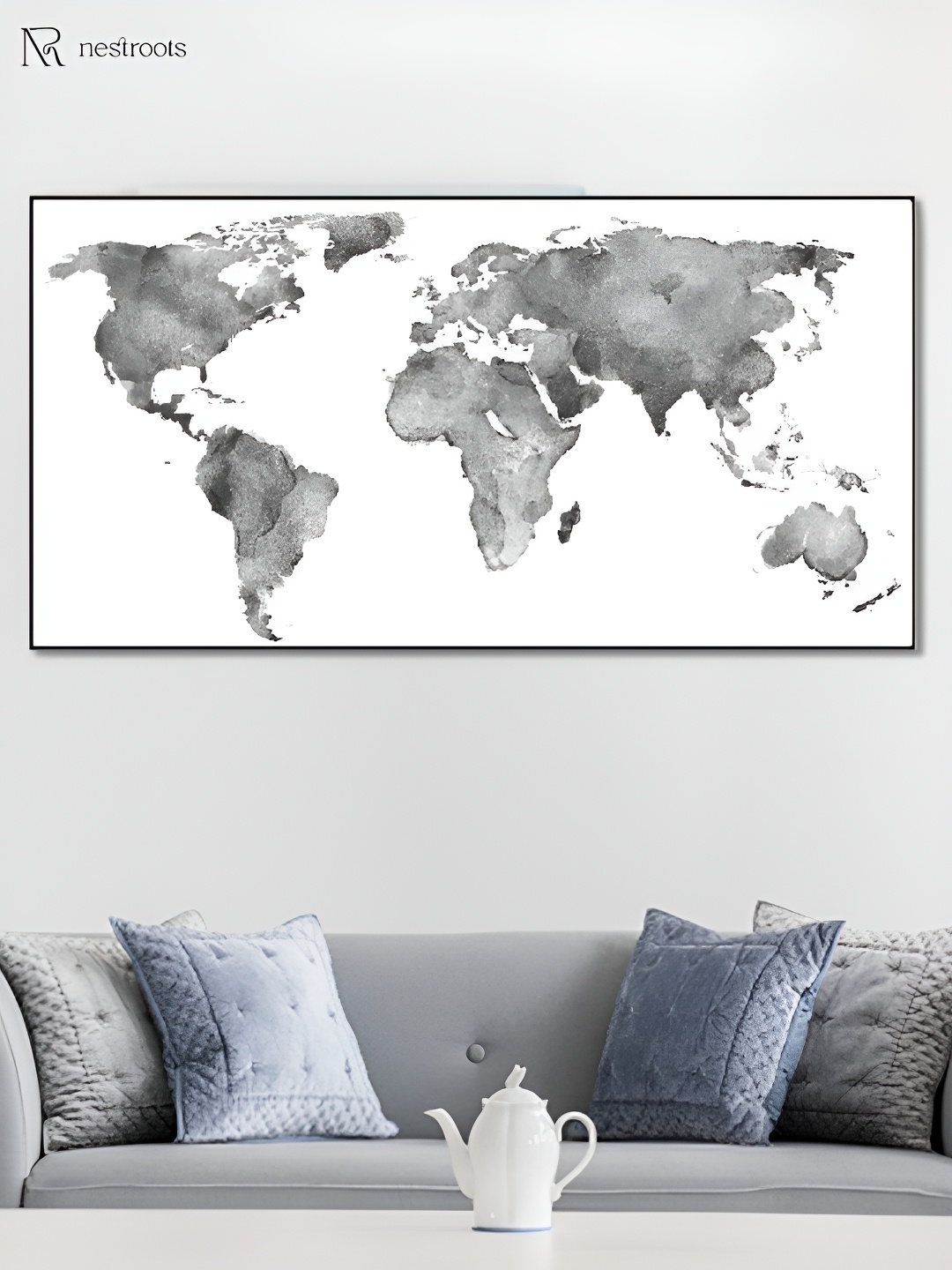 

nestroots White & Grey Canvas Wall Art