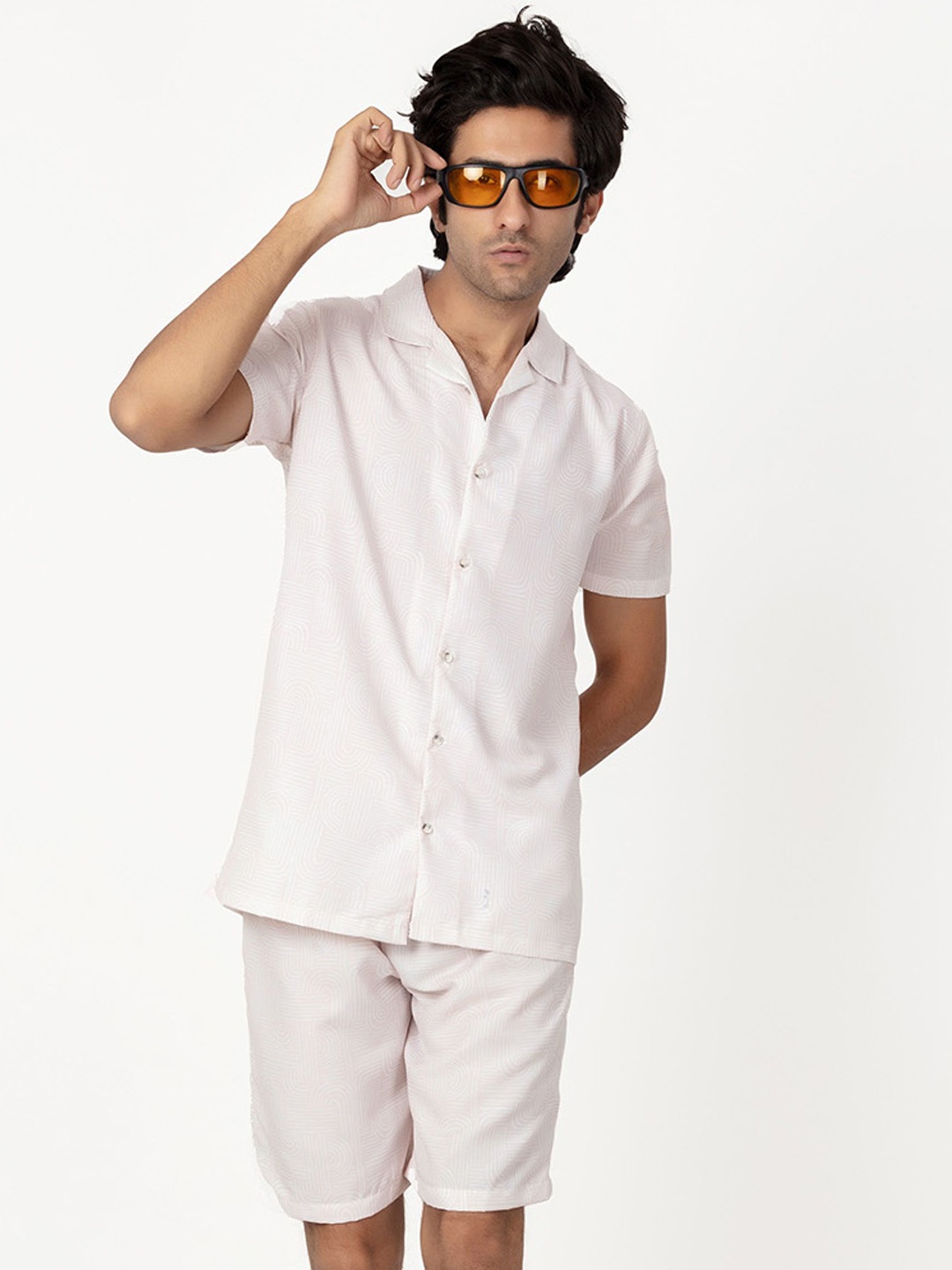 

Gavin Paris Printed Shirt & Shorts Co-Ords, Off white