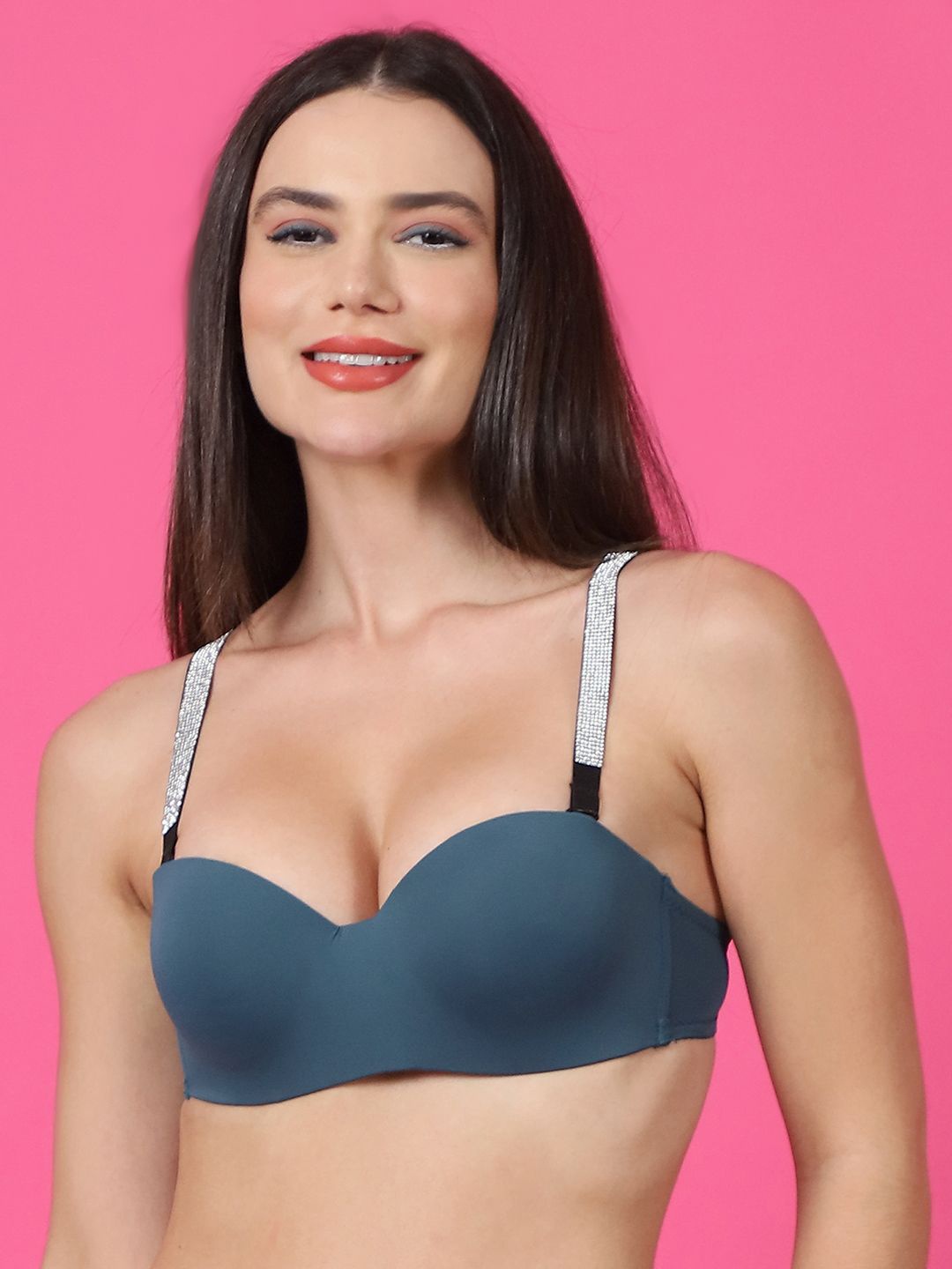 

PrettyCat Bra Half Coverage Non-Wired Lightly Padded, Grey