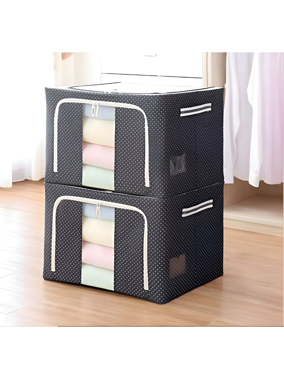 

UrbanArts Blue & White2 Pieces Printed Super Strong Multi-Utility Organisers