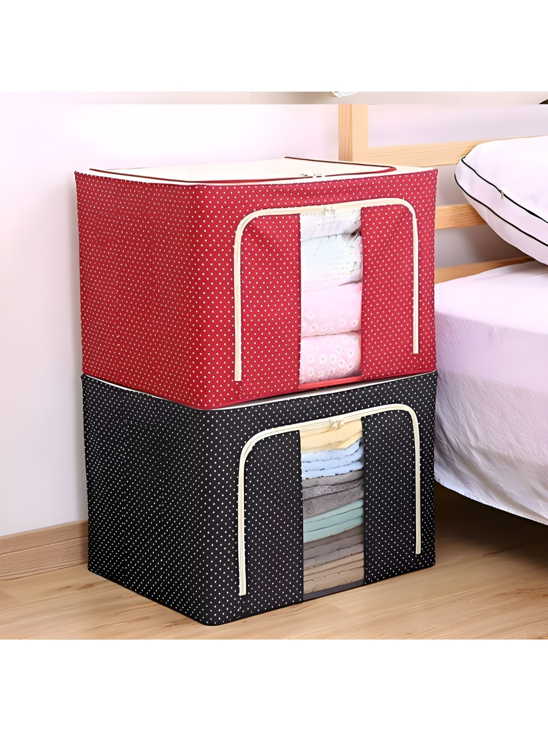

UrbanArts Red & Blue 2 Pieces Printed Super Strong Multi-Utility Organisers
