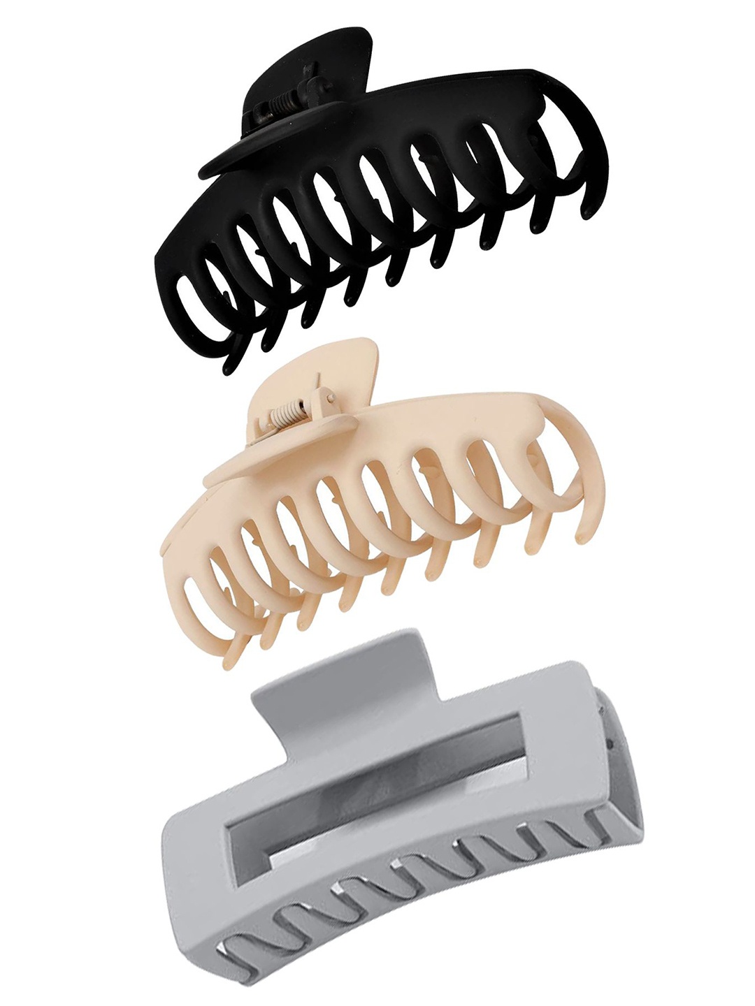 

Softwrap Women Set of 3 Spiral Claw Clip, Grey