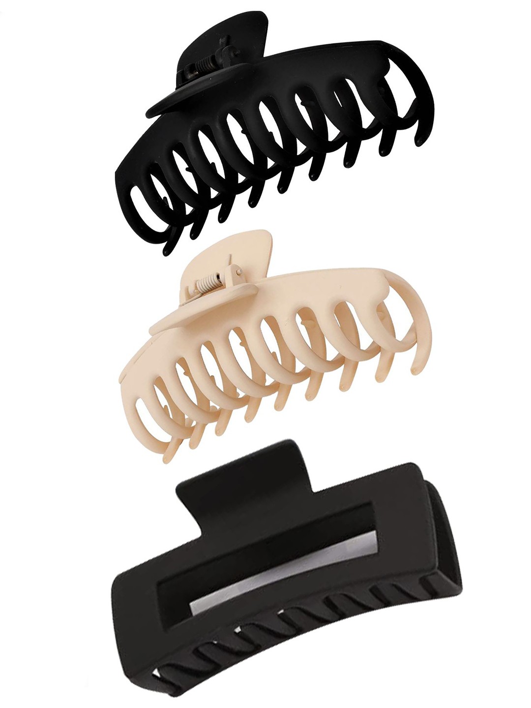 

Softwrap Women Set of 3 Spiral Claw Clip, Black