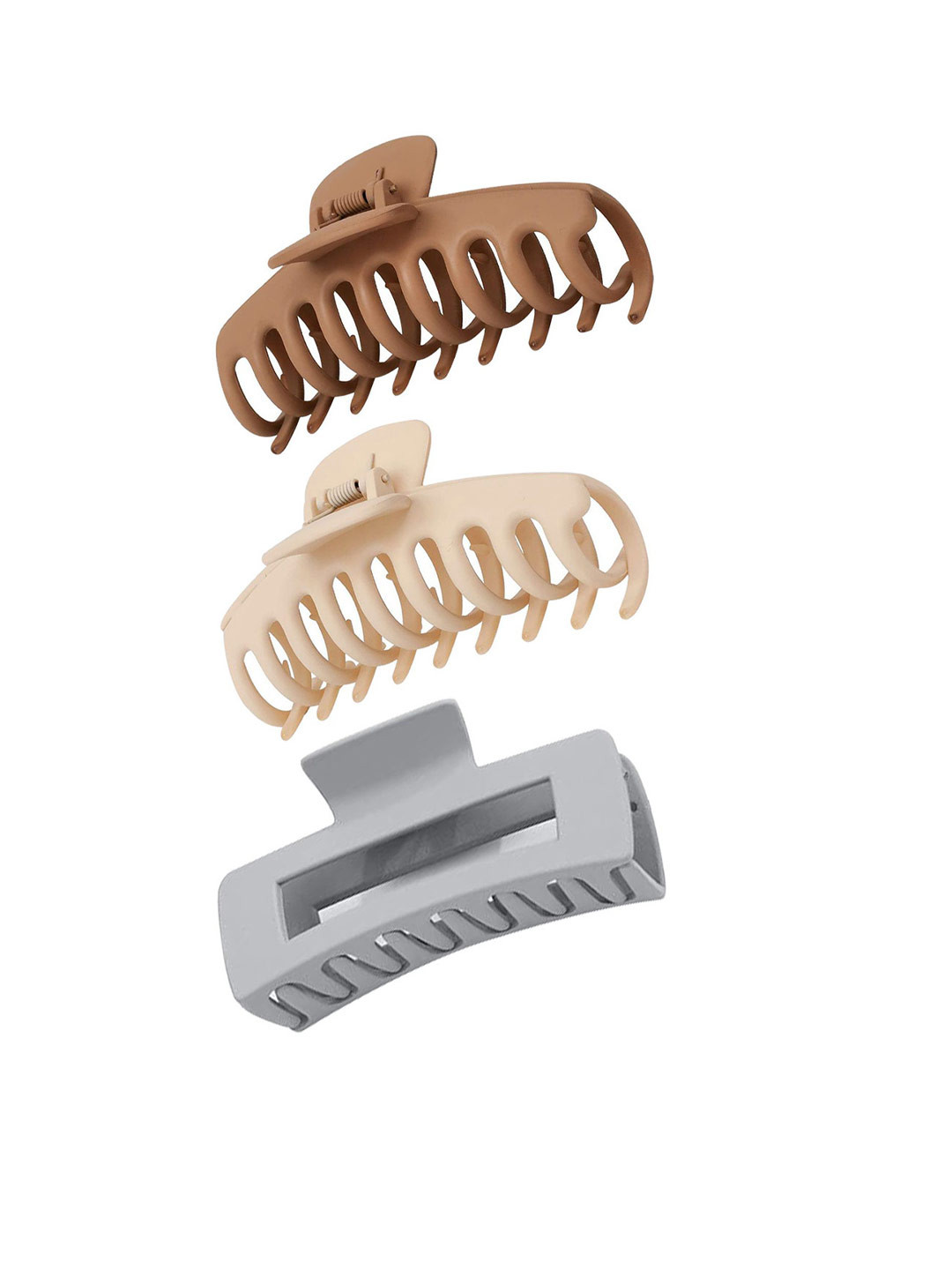 

Softwrap Women Set of 3 Spiral Claw Clip, Brown