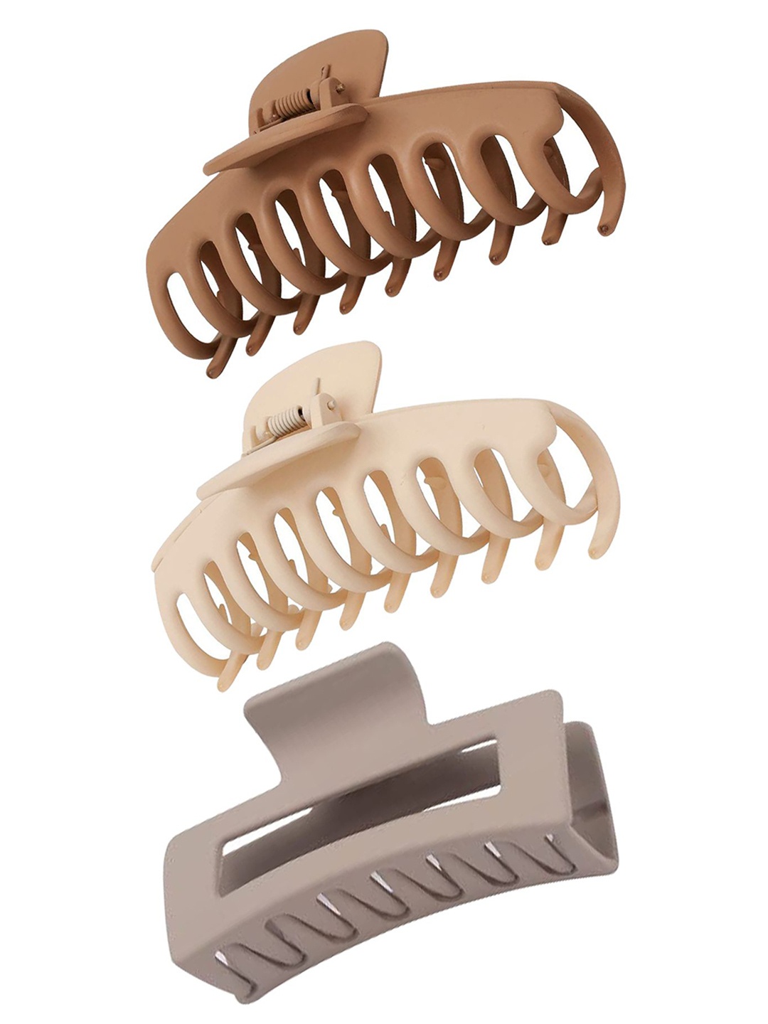 

Softwrap Women Set of 3 Spiral Claw Clip, Brown