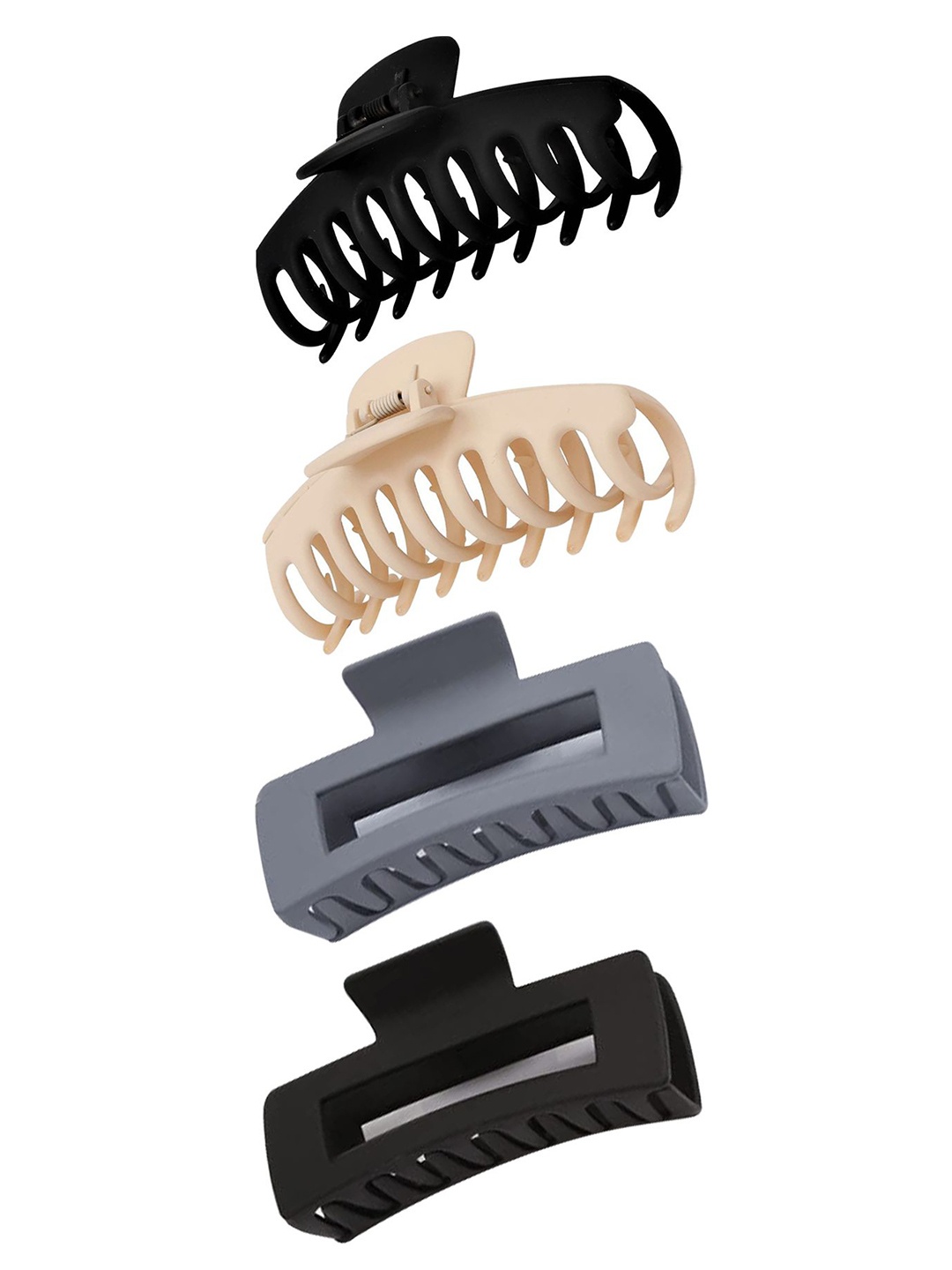 

Softwrap Women Set of 4 Spiral Claw Clip, Grey