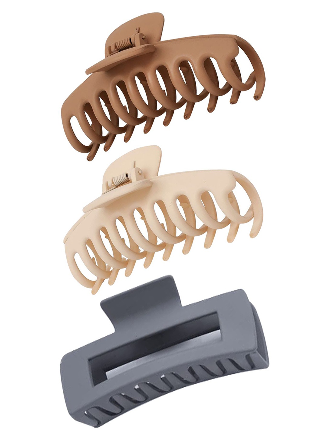 

Softwrap Women Set of 3 Spiral Claw Clip, Grey