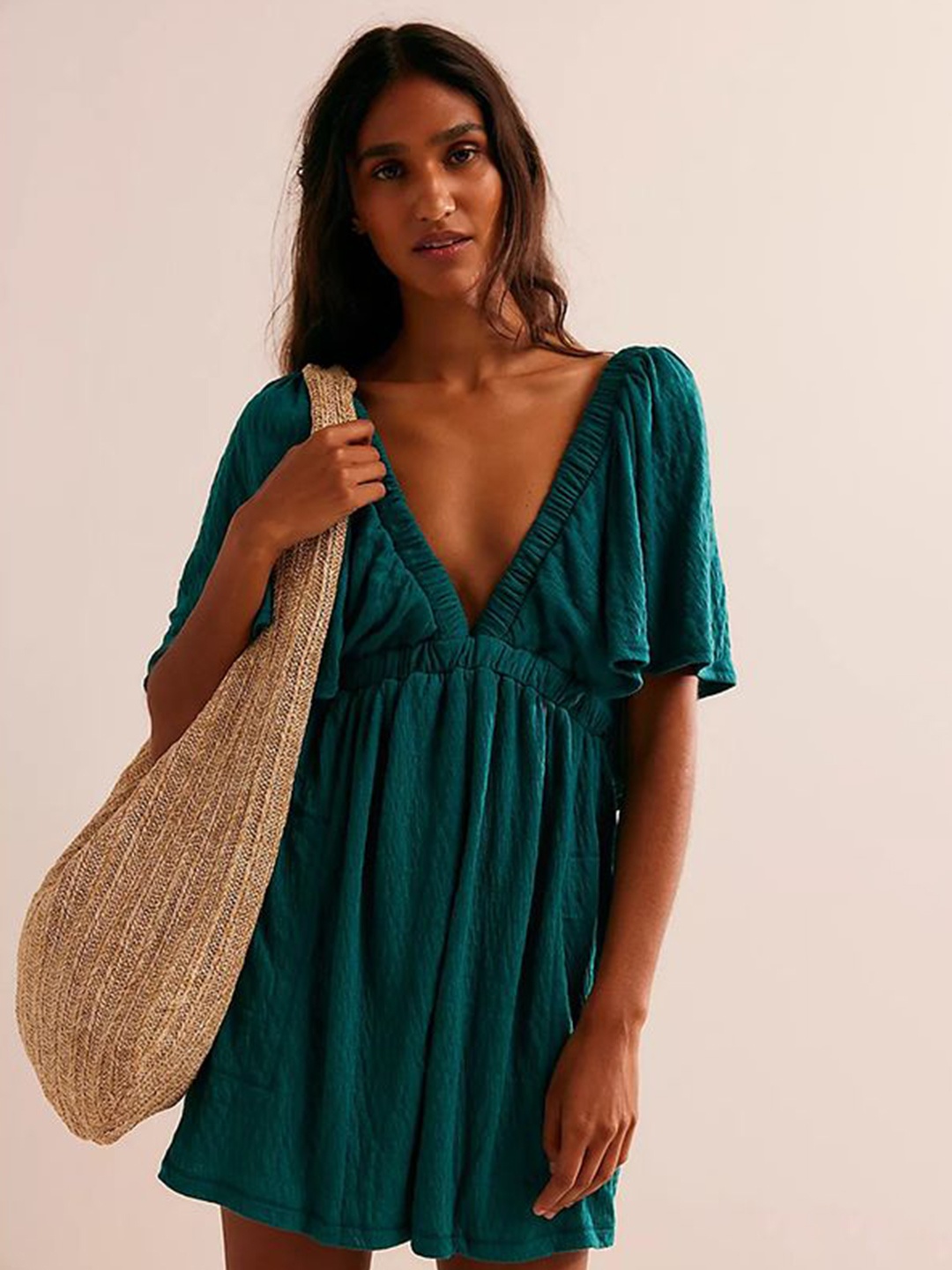 

StyleCast x Revolte Solid V-Neck Jumpsuit, Green