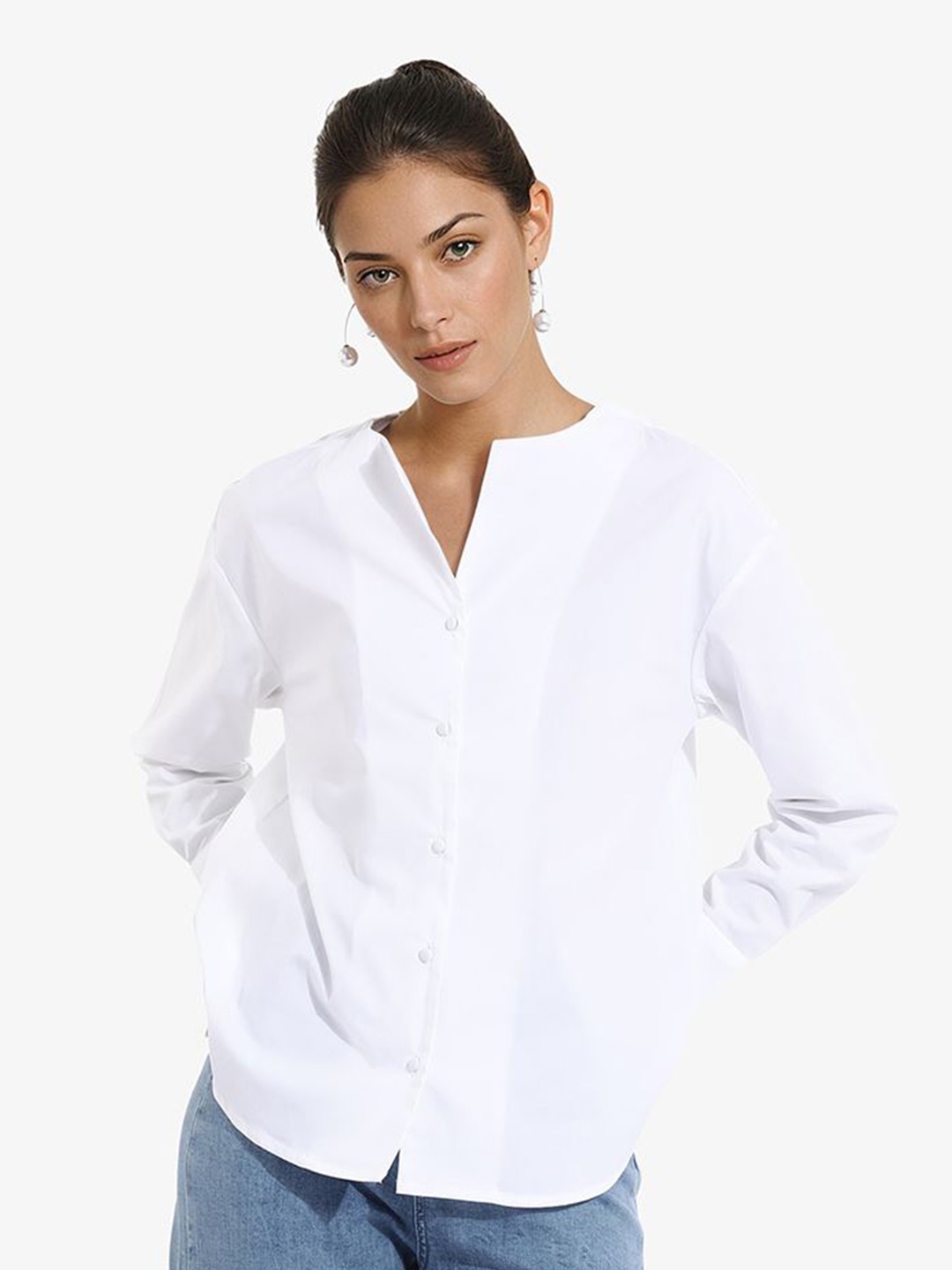 

RAREISM Women Shirt Style Top, White