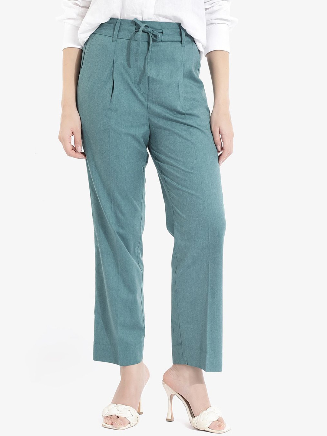 

RAREISM Women High-Rise Trousers, Green