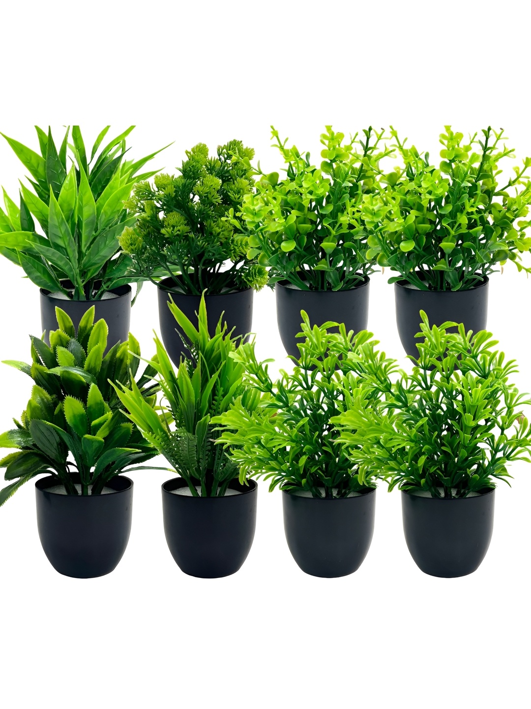 

Dekorly Green 8 Pieces Gardenia Eucalyptus Artificial Plant With Pot