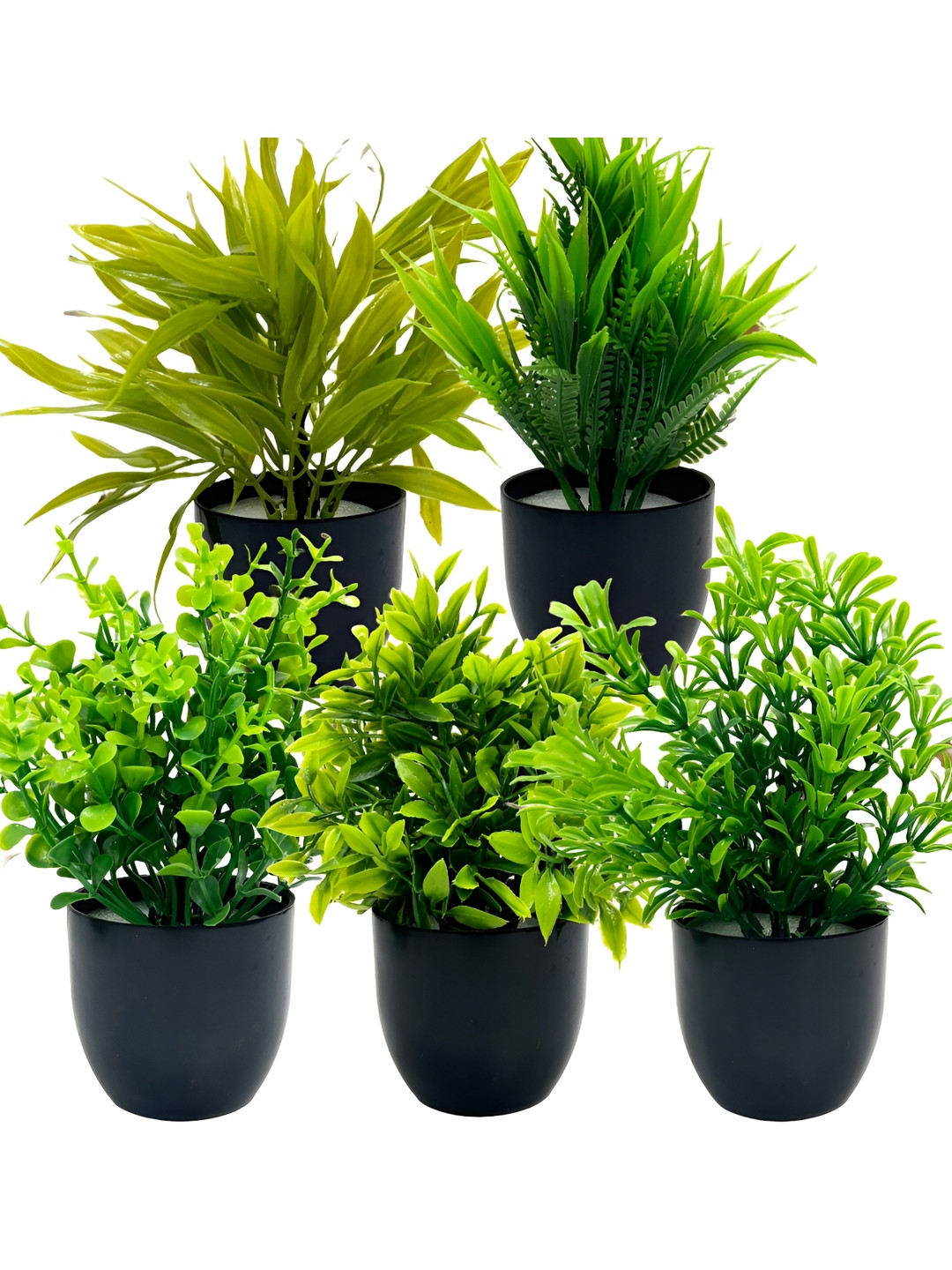 

Dekorly Green 5 Pieces Gardenia Eucalyptus Artificial Plant With Pot