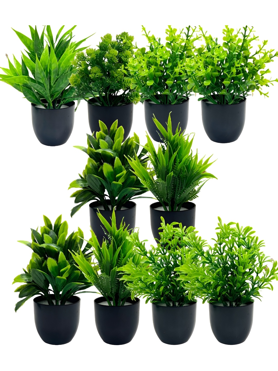 

Dekorly Green 10 Pieces Gardenia Eucalyptus Artificial Plant With Pot