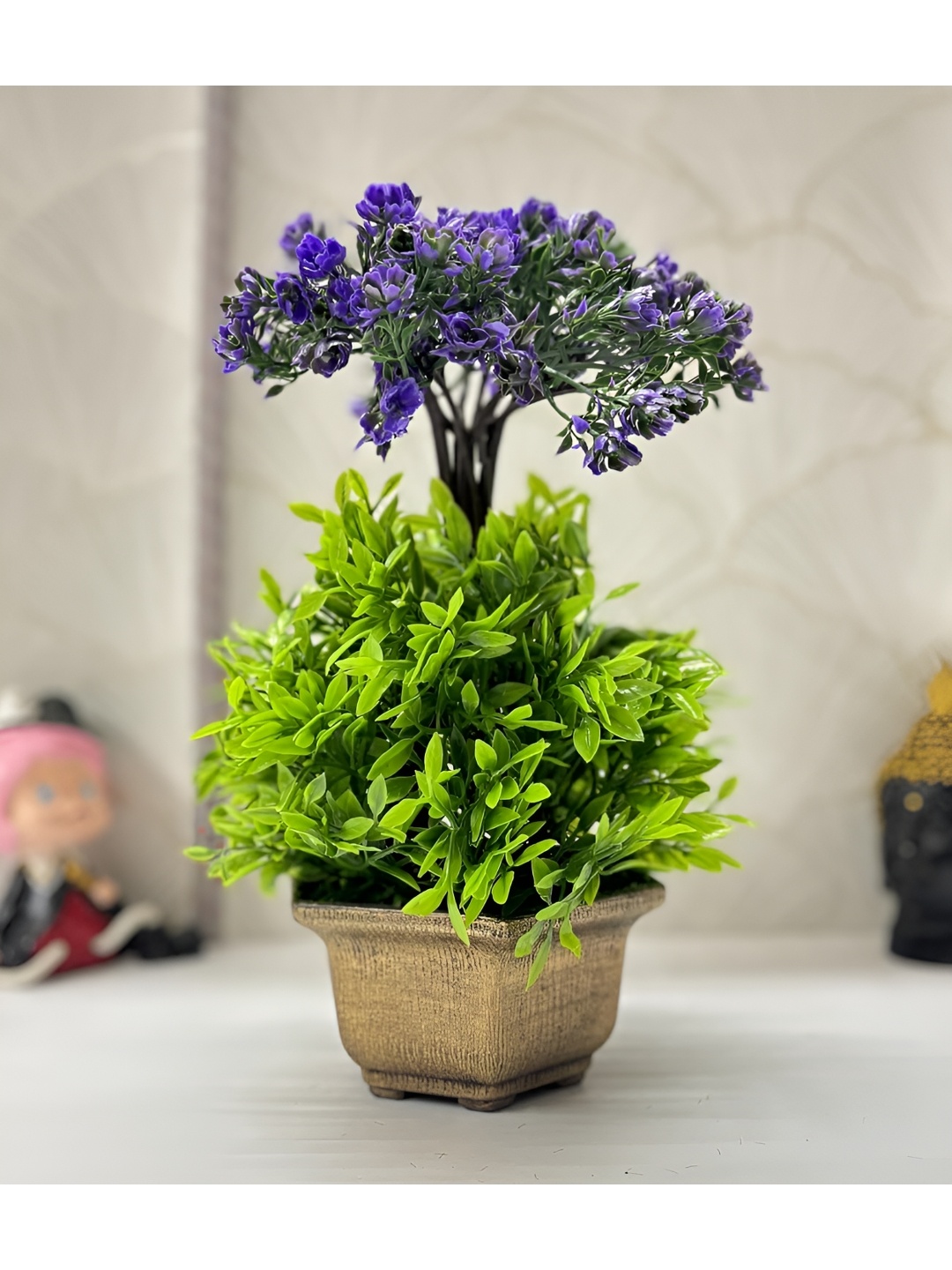 

Dekorly Purple & Green Kalash Artificial Plant With Pot