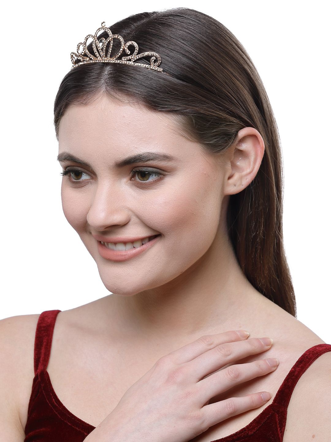 

VOGUE HAIR ACCESSORIES Women Embellished Tiara, Gold