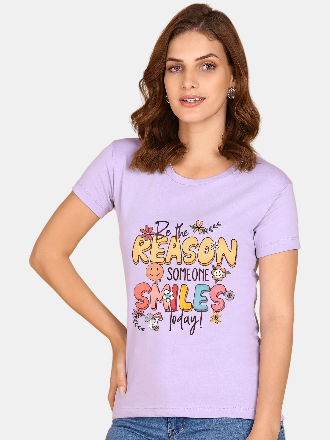 

Wyld Sprog Women Typography Printed Pure Cotton T-shirt, Purple